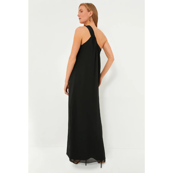 Tuckernuck Pomander Place Black Soleil Gown One Shoulder Formal Maxi Dress, M - Picture 4 of 14